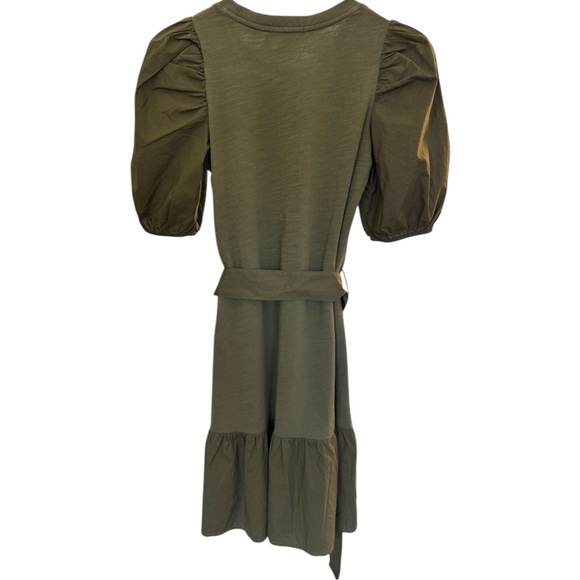 Nation Ltd Evangeline Belted Mini Dress Green Size Small Puff Sleeves MSRP $156 - Picture 4 of 7